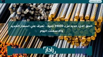 الحق الآن: حديد عز بـ 39000 جنيه.. تعرف على أسعار الحديد والأسمنت اليوم